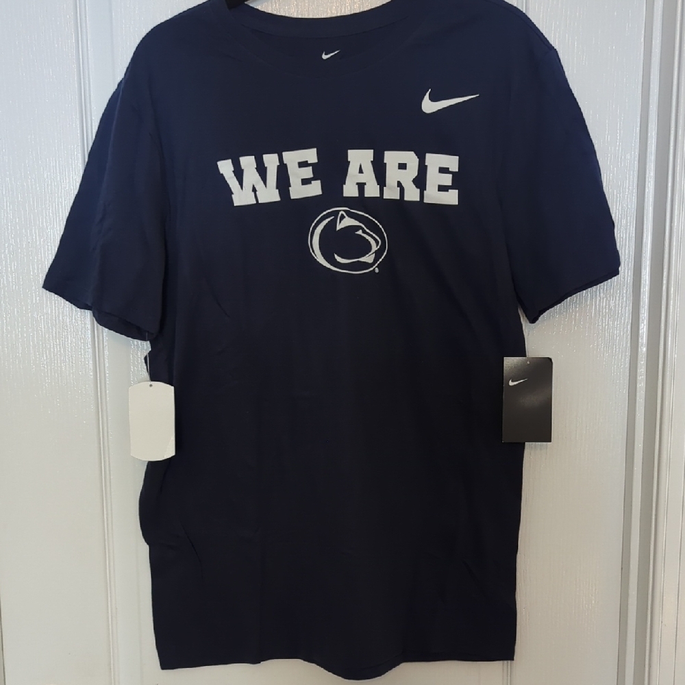 NWT Nike PennState Men's Dark Blue 'We Are' Graphic Tee Sz L